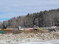Looking north from George Wright Rd at work on temporary roadway and extension of existing 8’-0” concrete culvert under US Route 1.